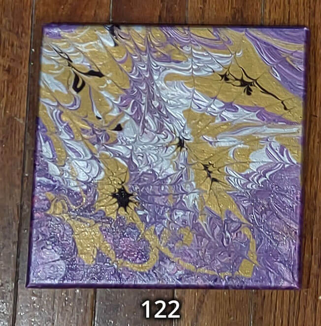 An 8x8 paint pour piece